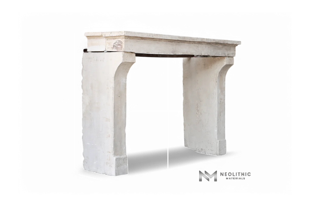 Antique Limestone Fireplace Mantel Countryside Style - Image 6